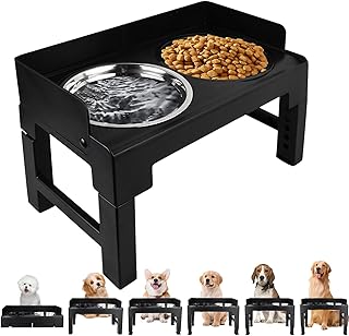 Dokeno Hundenapf Erhöht, Grosse Hunde Erhöhter Hundenapf, 5 Höhenverstellbar Futternapf, mit Langsam Futternapf, Auslaufsicher Napfständer, für Große Mittelgroße Kleine Hunde product image