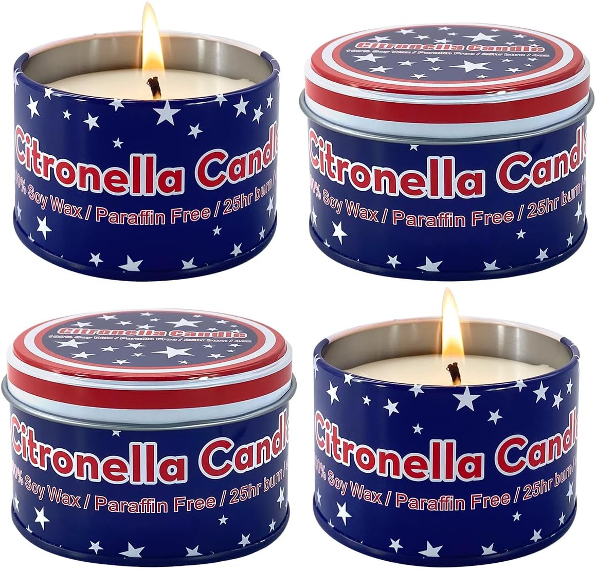 Citronella Candles for Outdoor Use 4 Pack 4oz Jar Candles