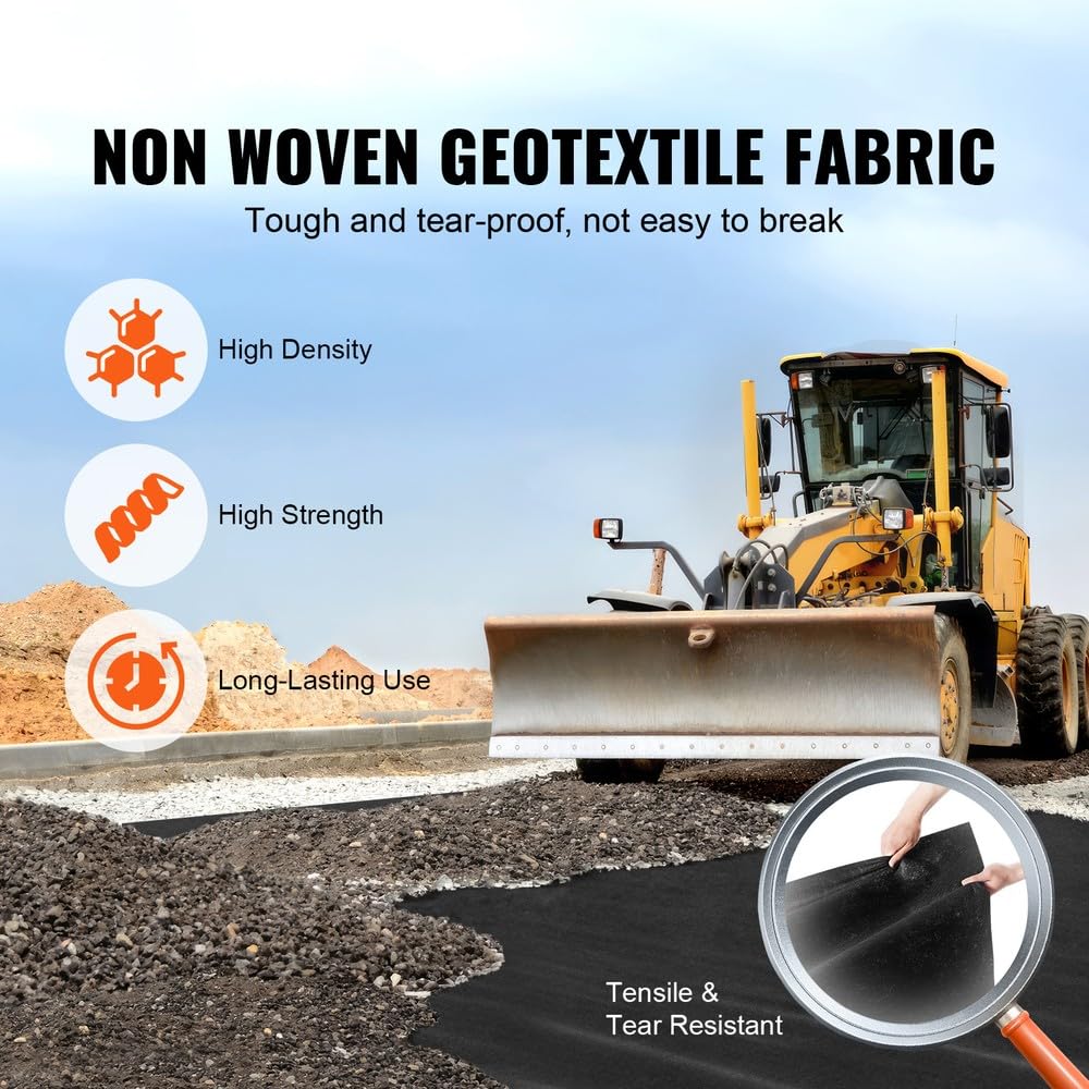 Weed Barrier 15x20FT 4OZ Geotextile Fabric Ground Cover Weed Control Mat