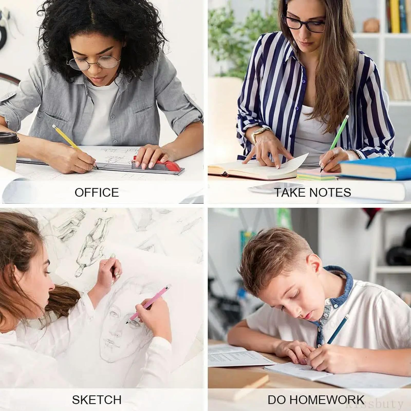 Ołówek do szkoły Opakowanie 6, 12 lub 18 ołówków bezatramentowych z wymiennymi końcówkami do pisania i rysowania(6 Pen and 12Pcs Nib)
