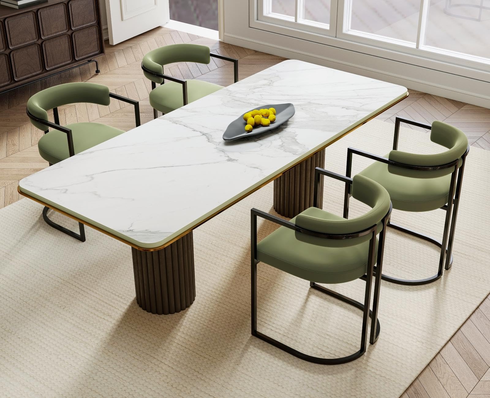 chairus Set di 2 Sedie da Pranzo in Velluto Sedie da Cucina Moderne, Verde