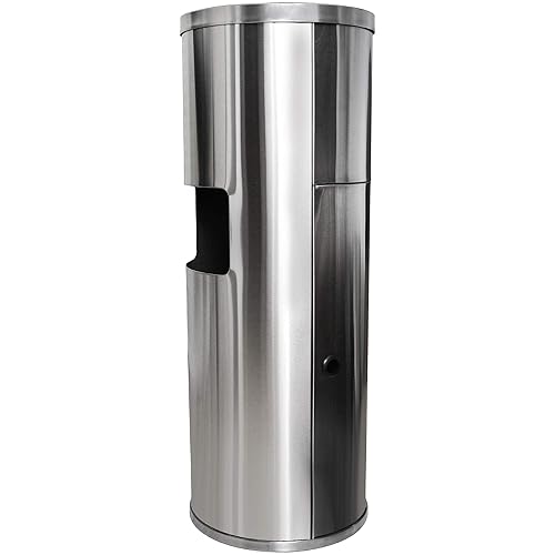Miniatura 8 de Dispensador de toallitas de acero inoxidable con bote de basura integrado se adapta a rollos de recambio de toallitas desinfectantes y