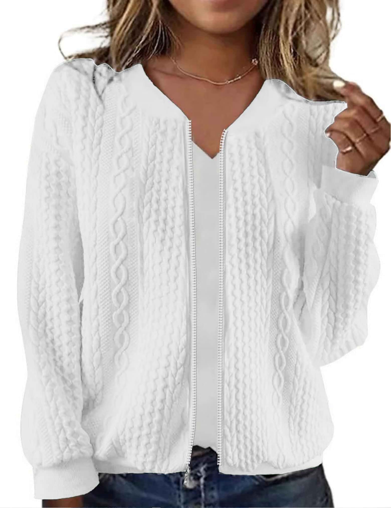 Zip Up Sweatshirt Jacket for Women Casual Outerwear Trendy Cardigan Casual Loose,Y2K Bomber Jacket,Various Wear,Dressy Warm,Crewneck,Clothes for Work & Office