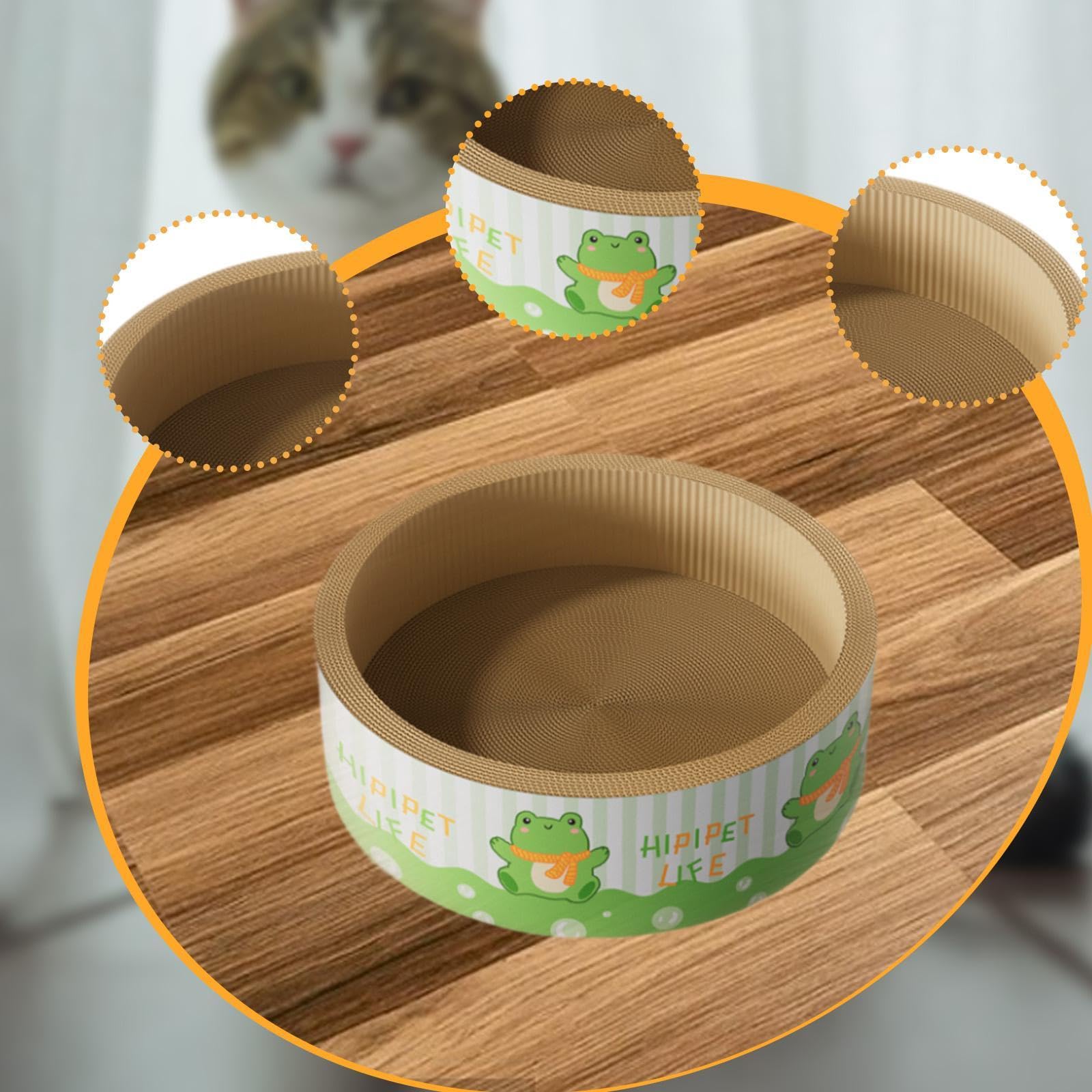 Cama rascadora de Papel Corrugado, Juguete para Gatos en casa, diseño Interactivo.