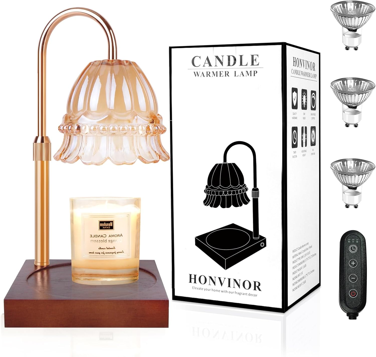 Candle Warmer Lamp, Candle Warmer Lamp Adjustable Height, Candle Warmer Light with Timer & Dimmer, Compatible with Jar Scented Candles, Flower Candle Warmer with 3 Bulbs for Home Decor Candle Warmer Lamp, Candle Warmer Lamp Adjustable Height, Candle Warmer Light with Timer & Dimmer, Compatible with Jar Scented Candles, Flower Candle Warmer with 3 Bulbs for Home Decor