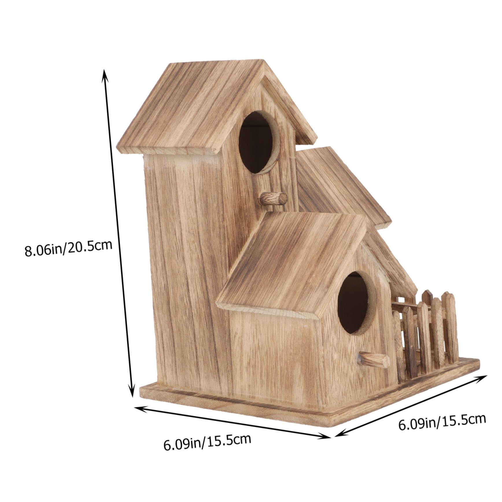 SHINEOFI Nido para Pájaros de Madera Exterior Casa de Cría para Periquitos y Cacatúas Diseño Rústico para Jardín y Balcón Apto para Cotorras y Colibríes