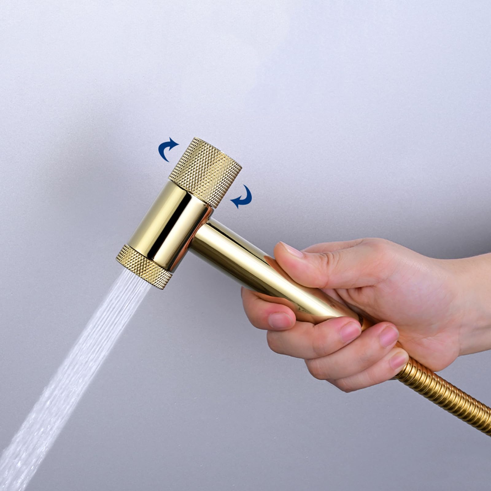 Set di spruzzatori per Bidet a Parete da 1,5 m, doccetta in Ottone con Finitura cromata, Pressione Regolabile, Perfetto per l'igiene e Il Comfort del Bagno