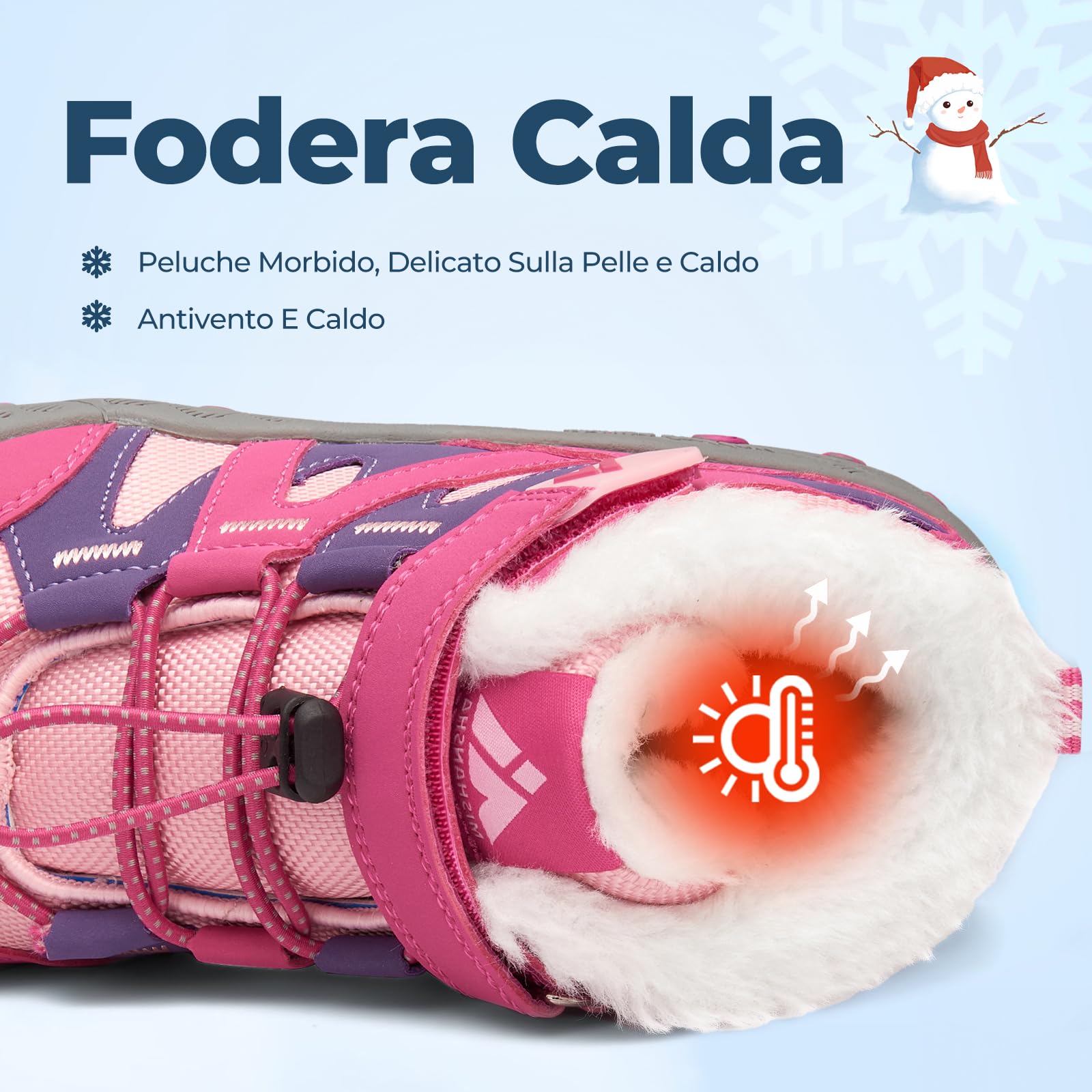 Mishansha Stivali da Neve Bambino Scarpe Invernali Comode con Imbottitura Calda
