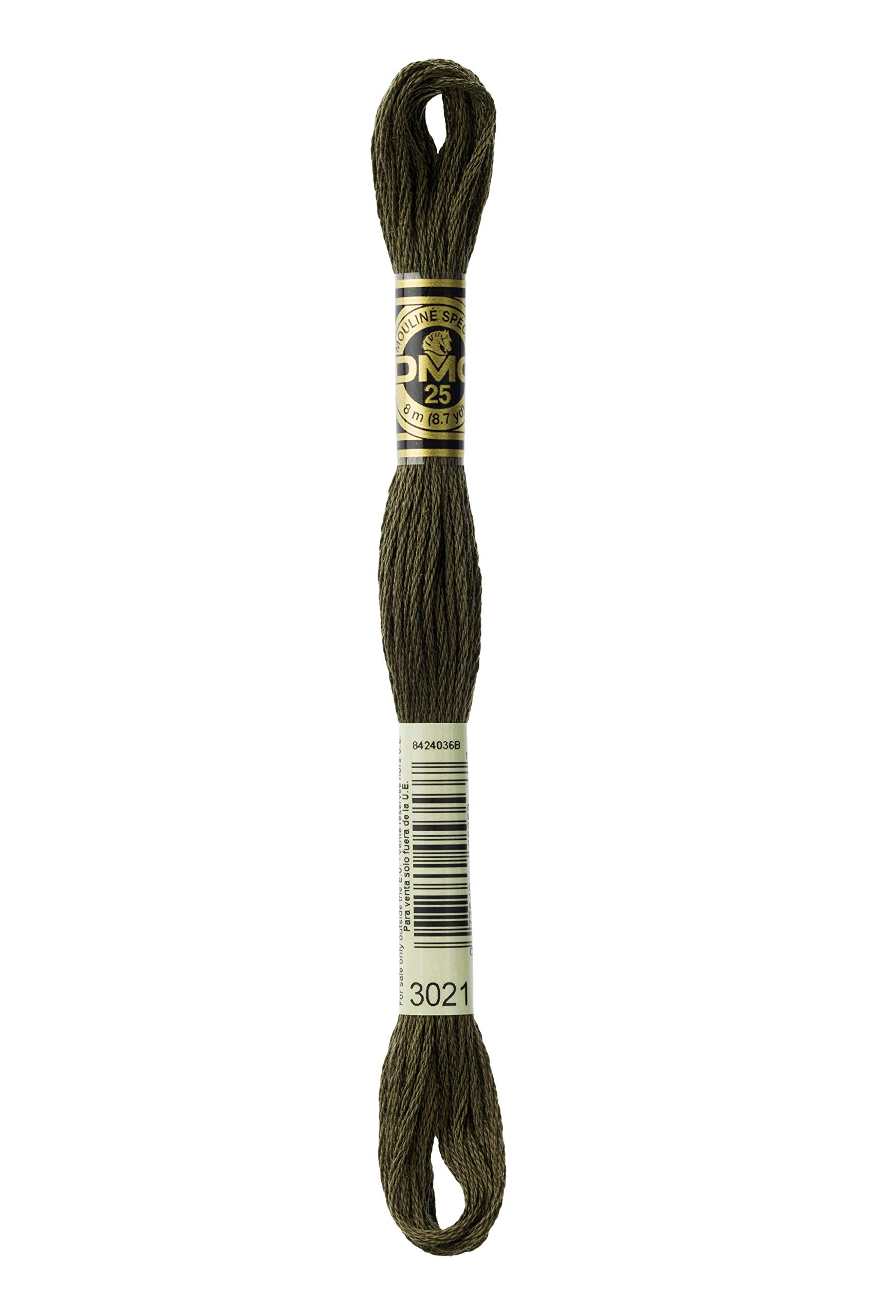 DMC 117-3021 Six Strand Embroidery Cotton Floss, Dark Brown Grey, 8.7-Yard