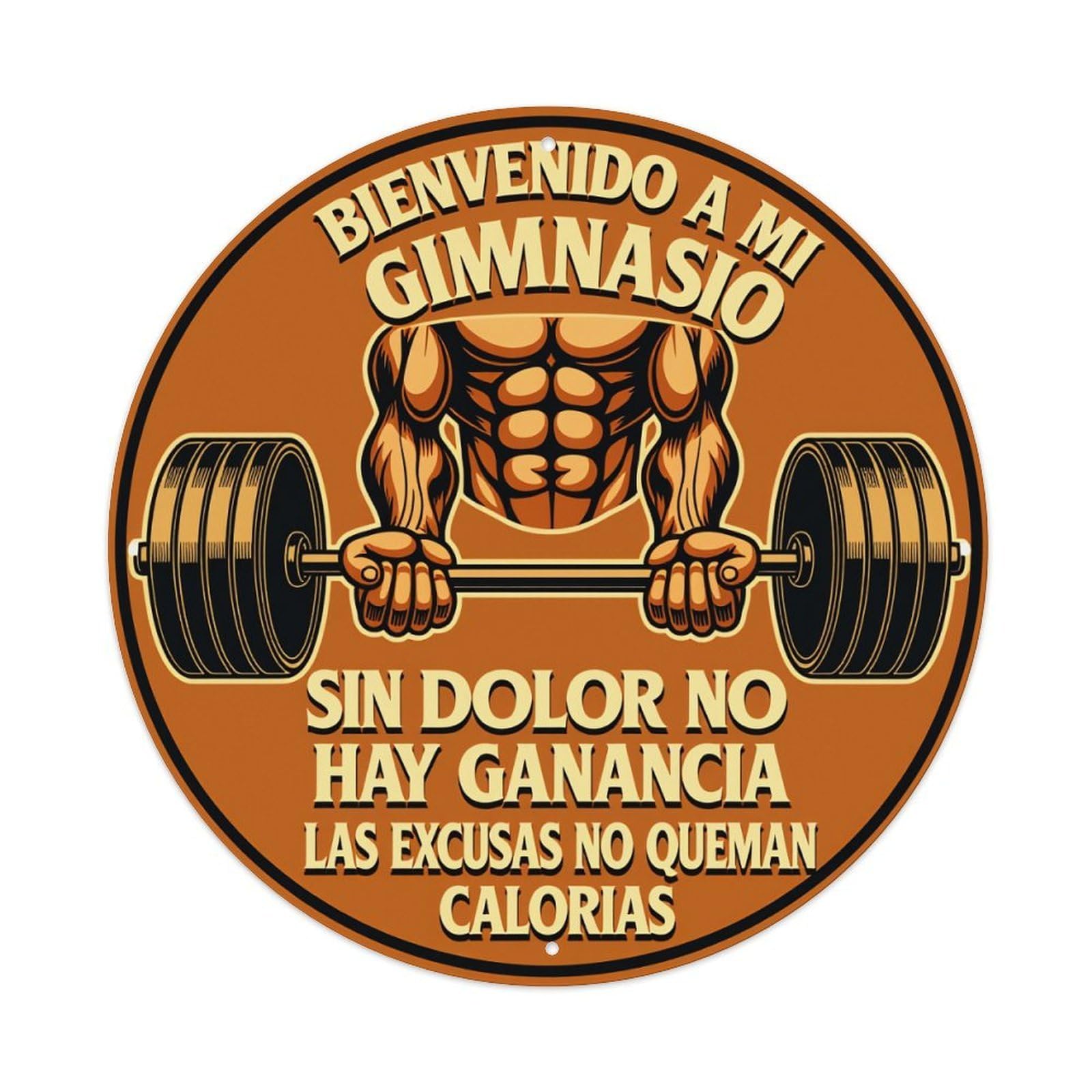 Muscular Man Lifting Barbell Metal Tin Sign Vintage Garden Bedroom Cafe Bar Man Cave Home Wall Decor Metal Poster 8x8 inches