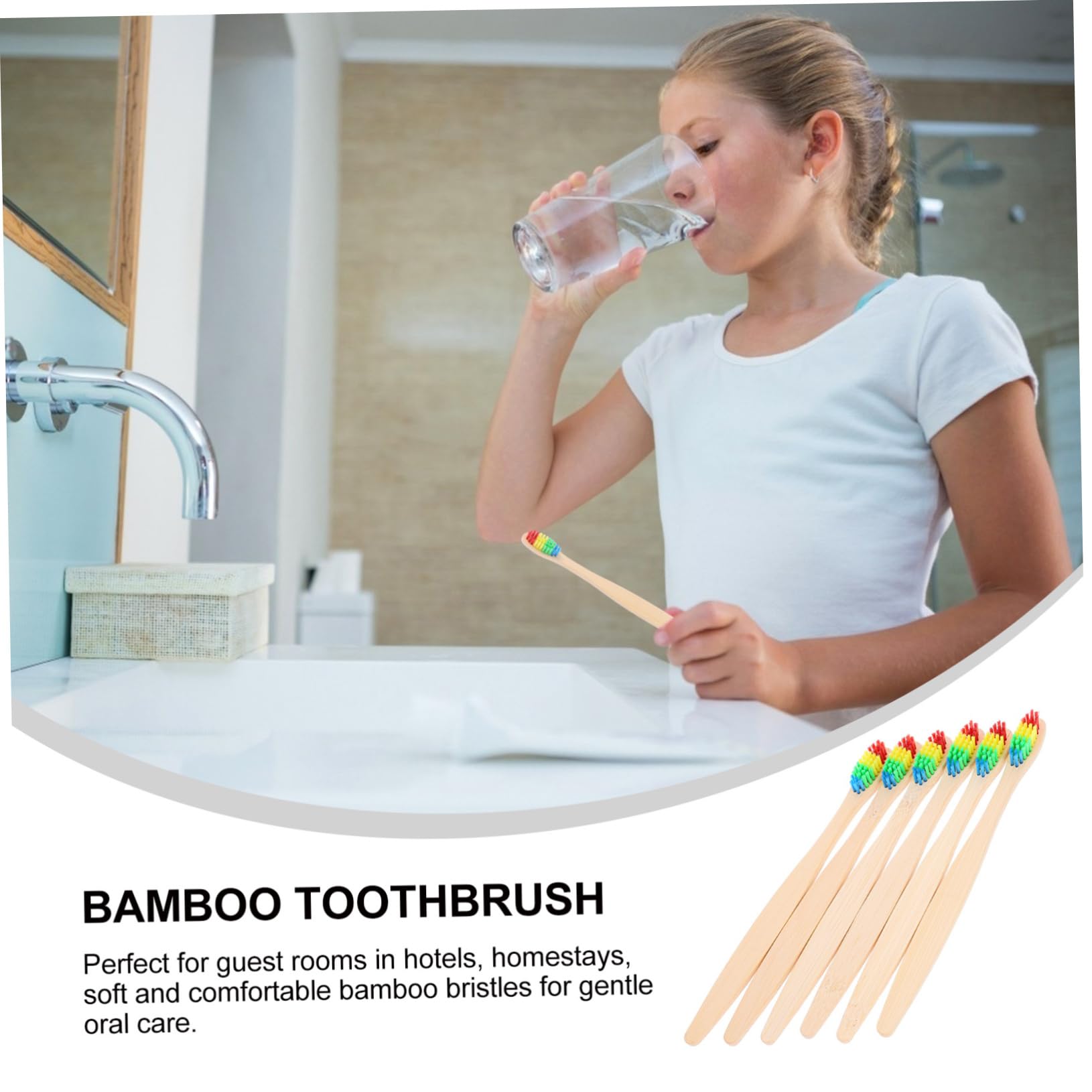 Healeved 30pezzi Spazzolini Da Viaggio Bamboo Con Setole Morbide Spazzolini Ecologici Per Igiene Orale Per Campeggio e Viaggi