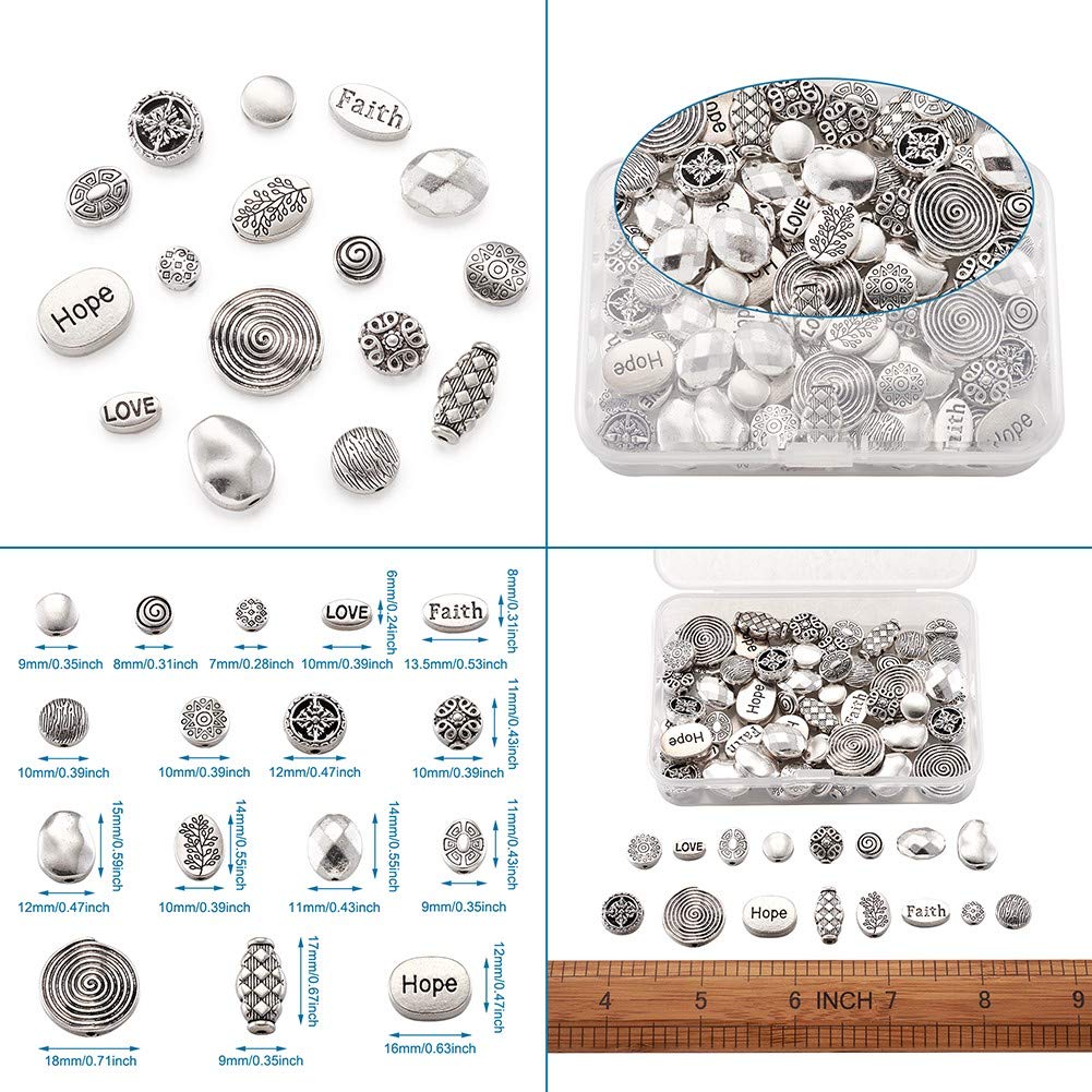 Craftdady 66Pcs Large Hole Rondelle Spacer Beads Alloy