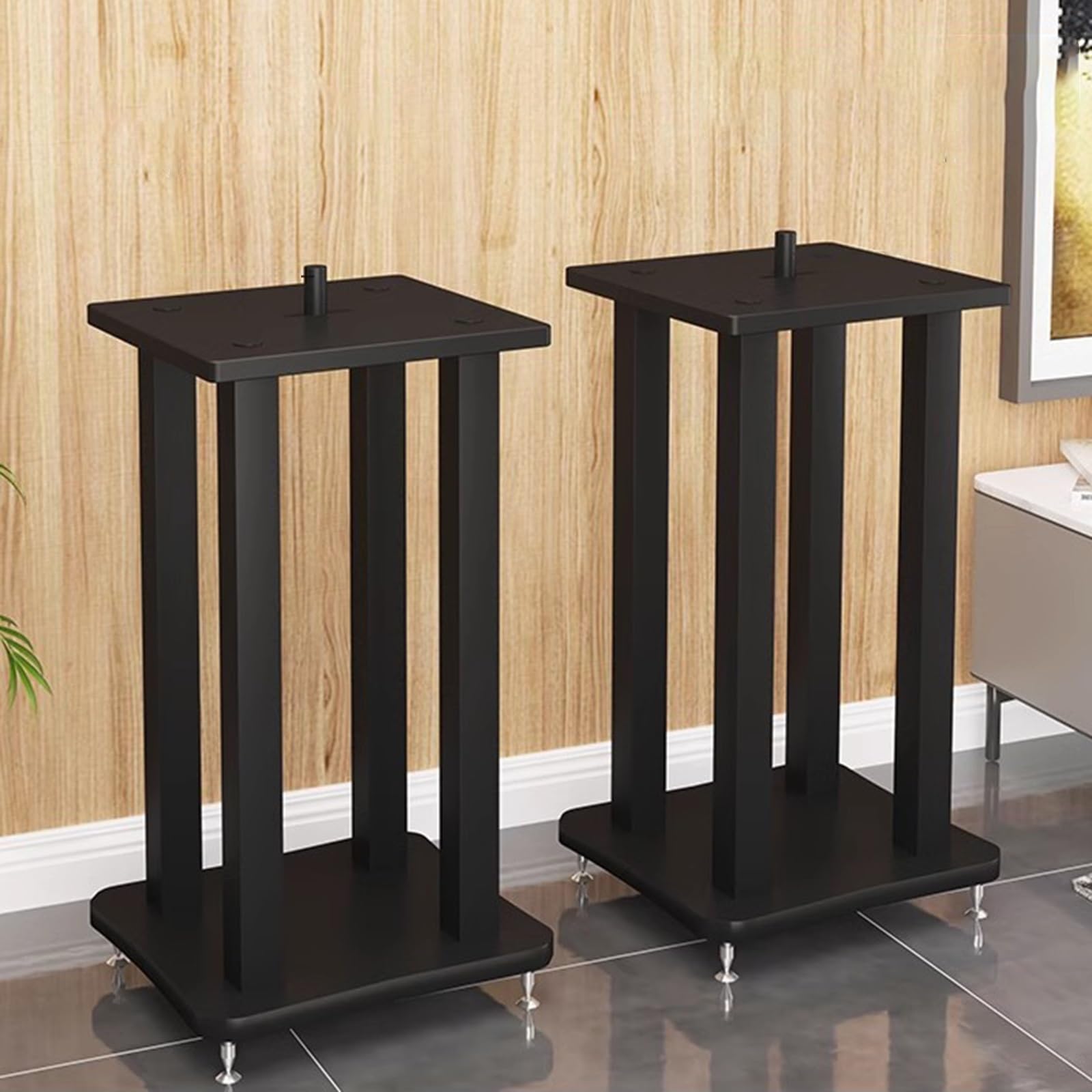 Supports d'enceintes surround universels en acier robuste, finition mate élégante