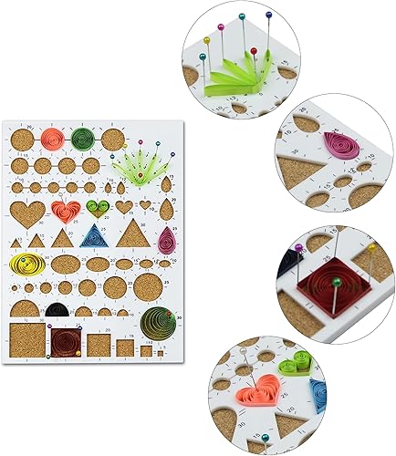 Miniatura 6 de YURROAD Juego de papel Quilling con 900 piezas de tiras de papel Quilling de 0.197 in, kit de herramientas de filigrana y tablero de quillas,