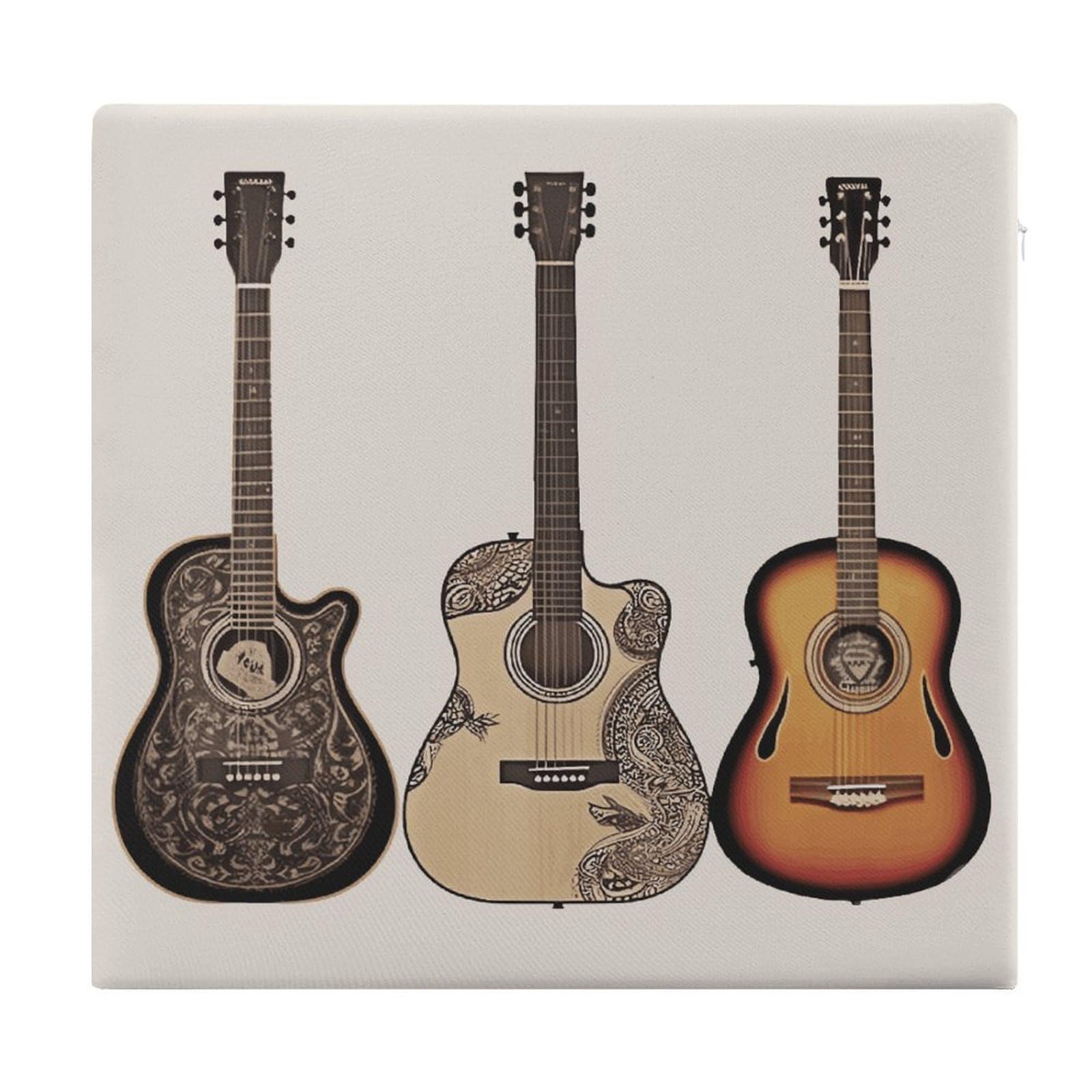 FekiLoot Guitar Seat Cushion for Dining Chairs Breathable Square Chair Pads Memory Foam Chair Cushions Comfortable Non-Slip Seat Pad Meditation Floor Pillow 13.8”x15”