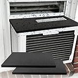 Goodhoily 24' x 17' x 4/5' Air Conditioner Drip Cushion Black & Removable AC Rain Cover with Magnetic Pad for Window AC Units,Stops The Noise from Raining