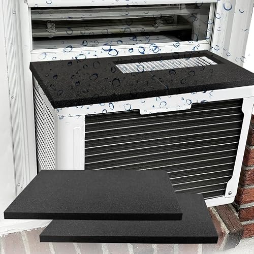 Goodhoily Air Conditioner Drip Cushion Black & Removable AC Rain Cover with Magnetic Pad for Window AC Units ,Stops The Noise from Raining