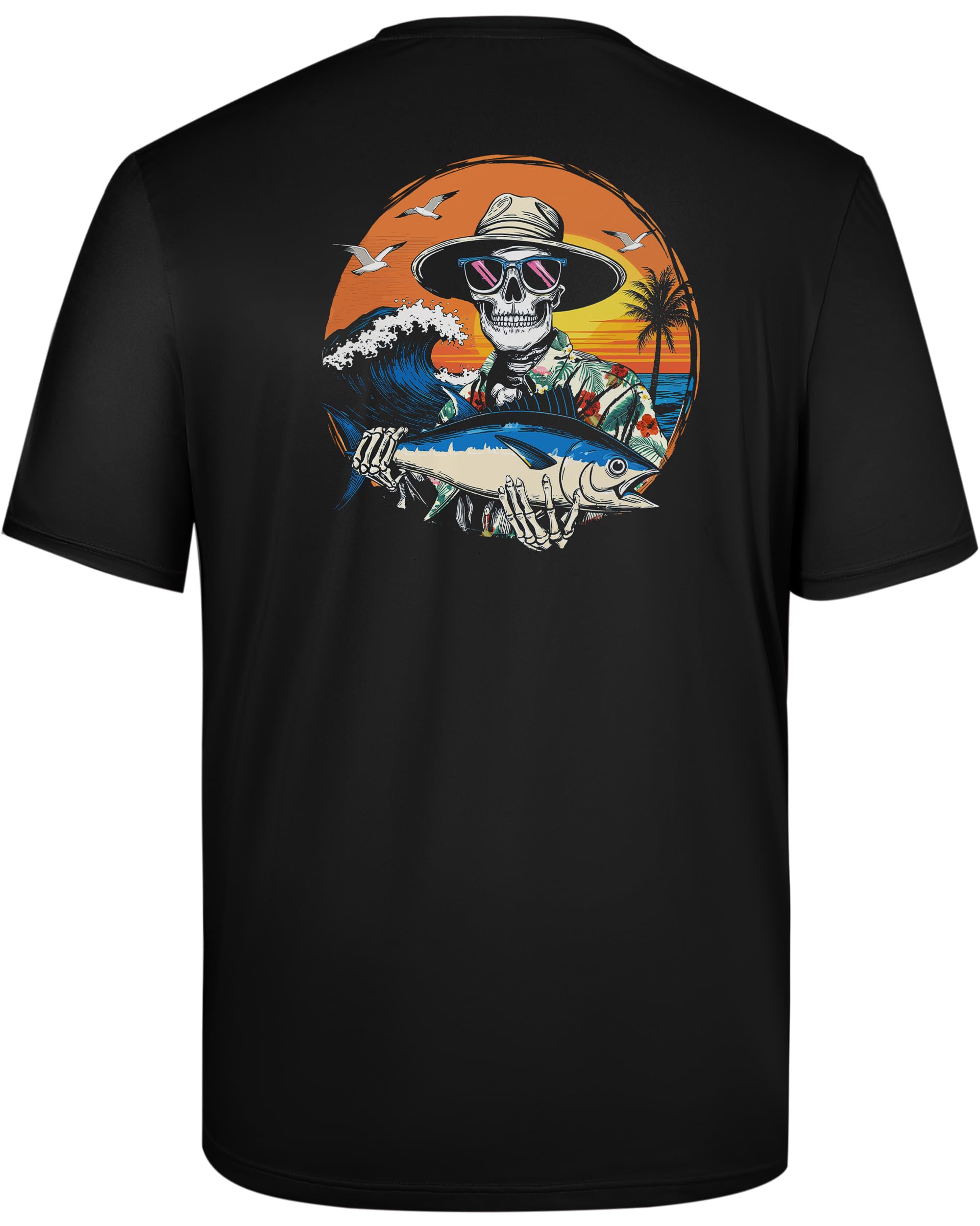 Men's Fishing Shirt Short Sleeve, UPF 50+ UV Sun Protection T-Shirt, Quick Dry Graphic Tee for Swim Surf — view 8