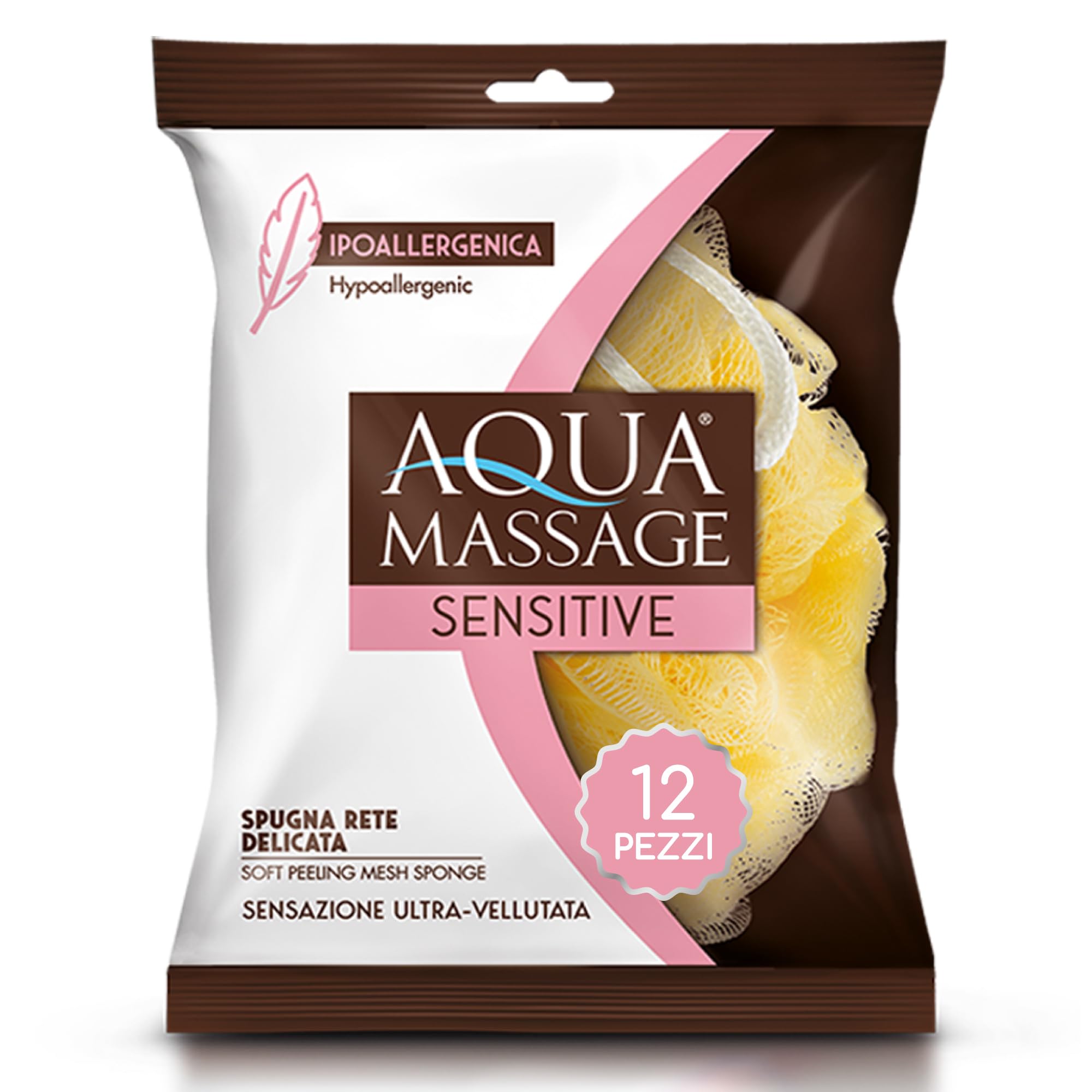 ARIX | 12 x Hypoallergenic Mesh Body Peeling Sponges, Bath and Shower Sponge for Relaxation Massage, Activates Microcirculation, Soft Body Sponge – 12 Pieces