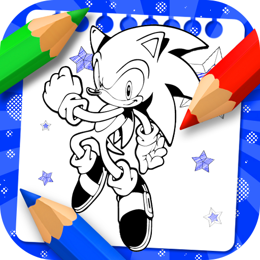 Soni Coloring Dash: Blue Cartoon Drawing Game