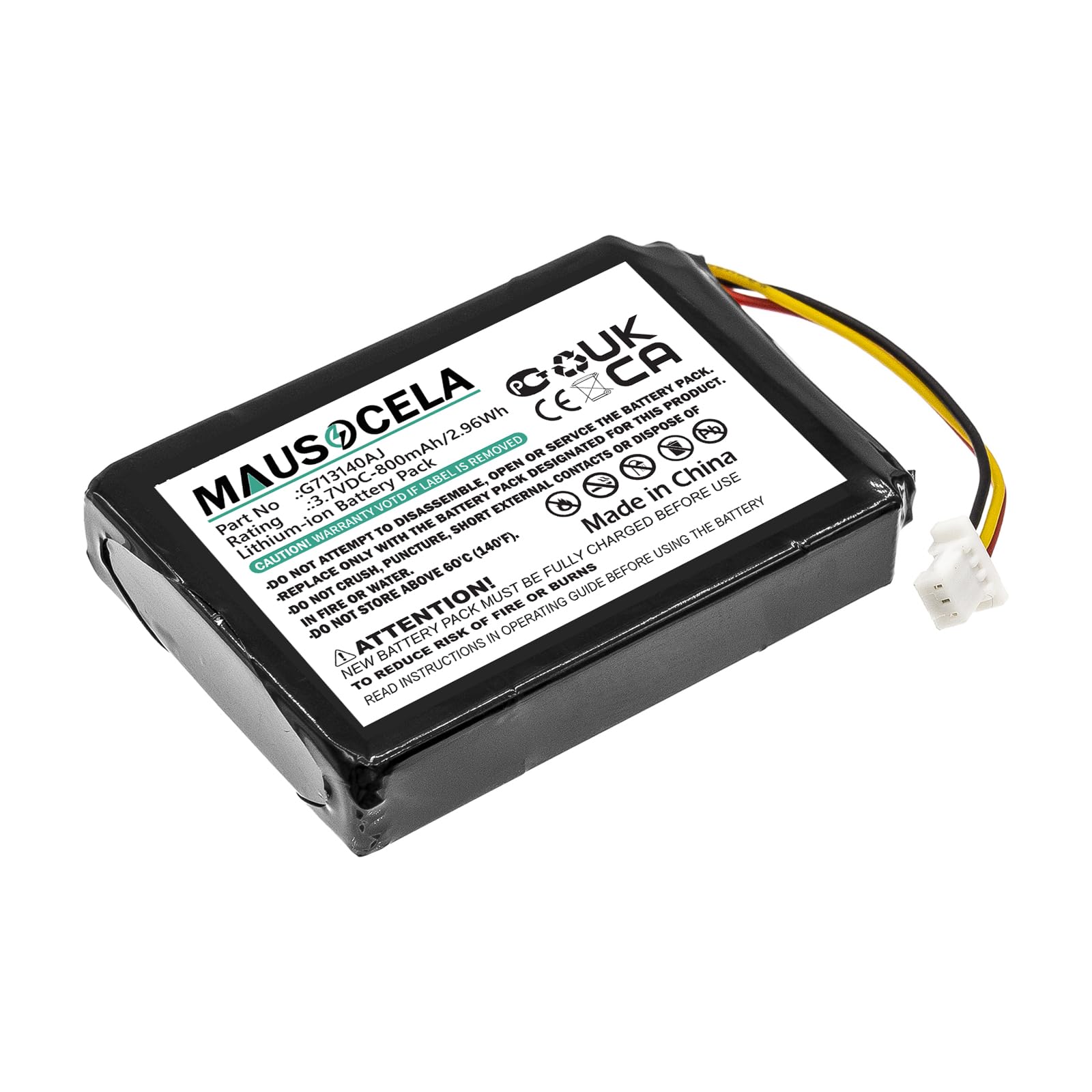 MAUSOCELA G713140AJ Replacement Battery, Compatible FLI'R FXV101, FXV101-WV1 Home Security Camera Battery - 800mAh/2.96Wh- 3.70V Li-ion