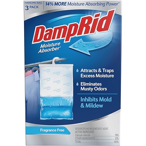 DampRid Fragrance Free Hanging Moisture Absorber, 16 oz., 3 Pack - Eliminates Musty Odors for Fresher Air, Ideal Moisture Absorbers for Closet, 14% More Moisture Absorbing Power*