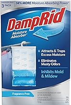 DampRid Fragrance Free Hanging Moisture Absorber, 16 oz., 3 Pack - Eliminates Musty Odors for Fresher Air, Ideal Moisture Absorbers for Closet, 14% More Moisture Absorbing Power*