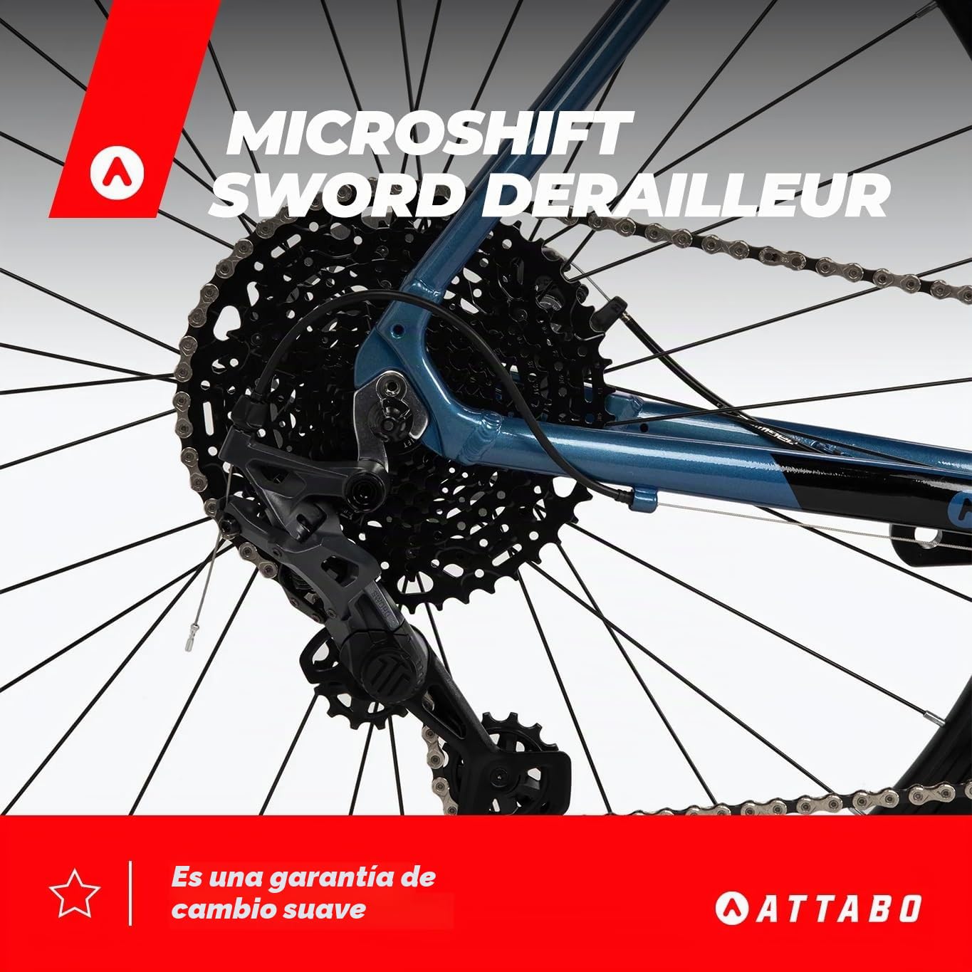 ATTABO Bicicleta Gravel Grado 2.0 con Cuadro de Aluminio 54 cm Manillar Ergonómico Frenos de Disco Mecánicos TEKTRO Azul Bici con Ruedas de 28" con Accesorios Sillín Ajustable 10 Velocidades