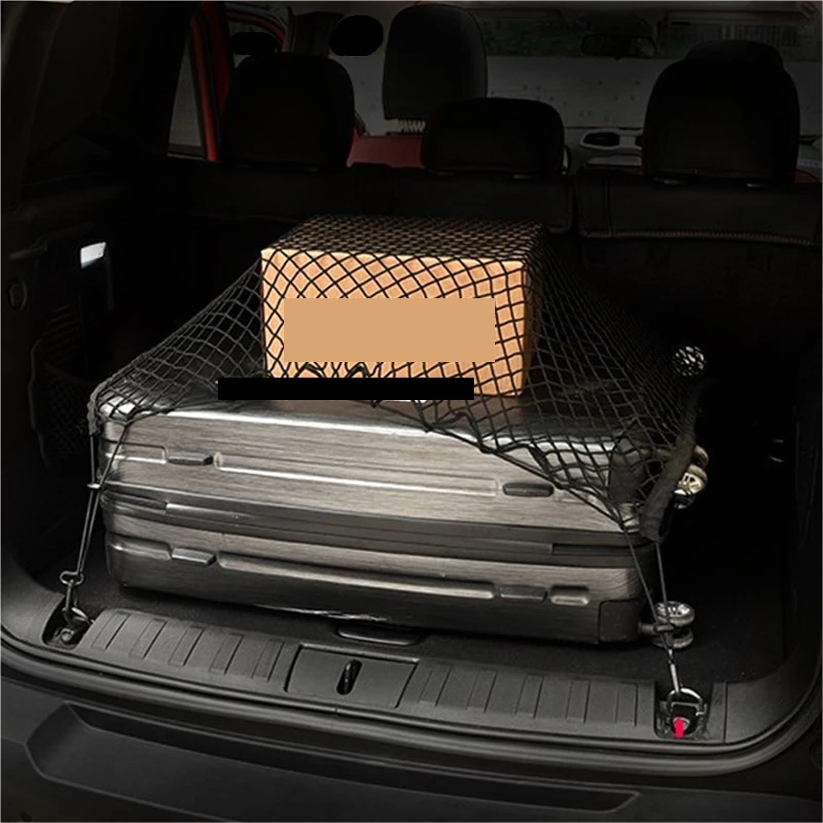 4 Uds. Organizador de Almacenamiento Maletero Carga Trasera Nailon elástico Malla Coche Red Equipaje Doble Capa Accesorios Asiento para Coches, Autocaravanas(110X60cm)