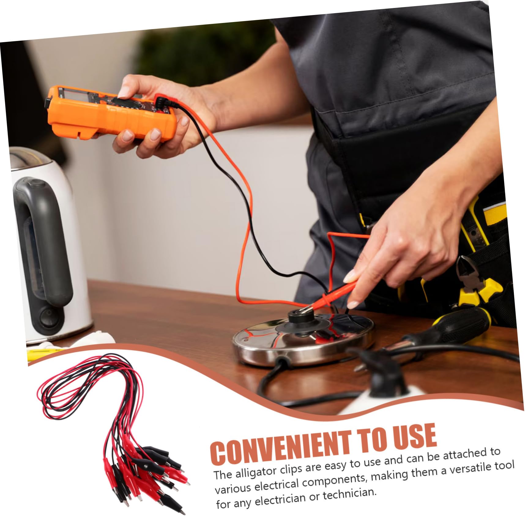 LIFKICH Alligator Clip Test Leads 10pcs Insulated Wire Set Electric Testing Circuit Wire Insulation Test Leads Insulated Cable for DIY Projects