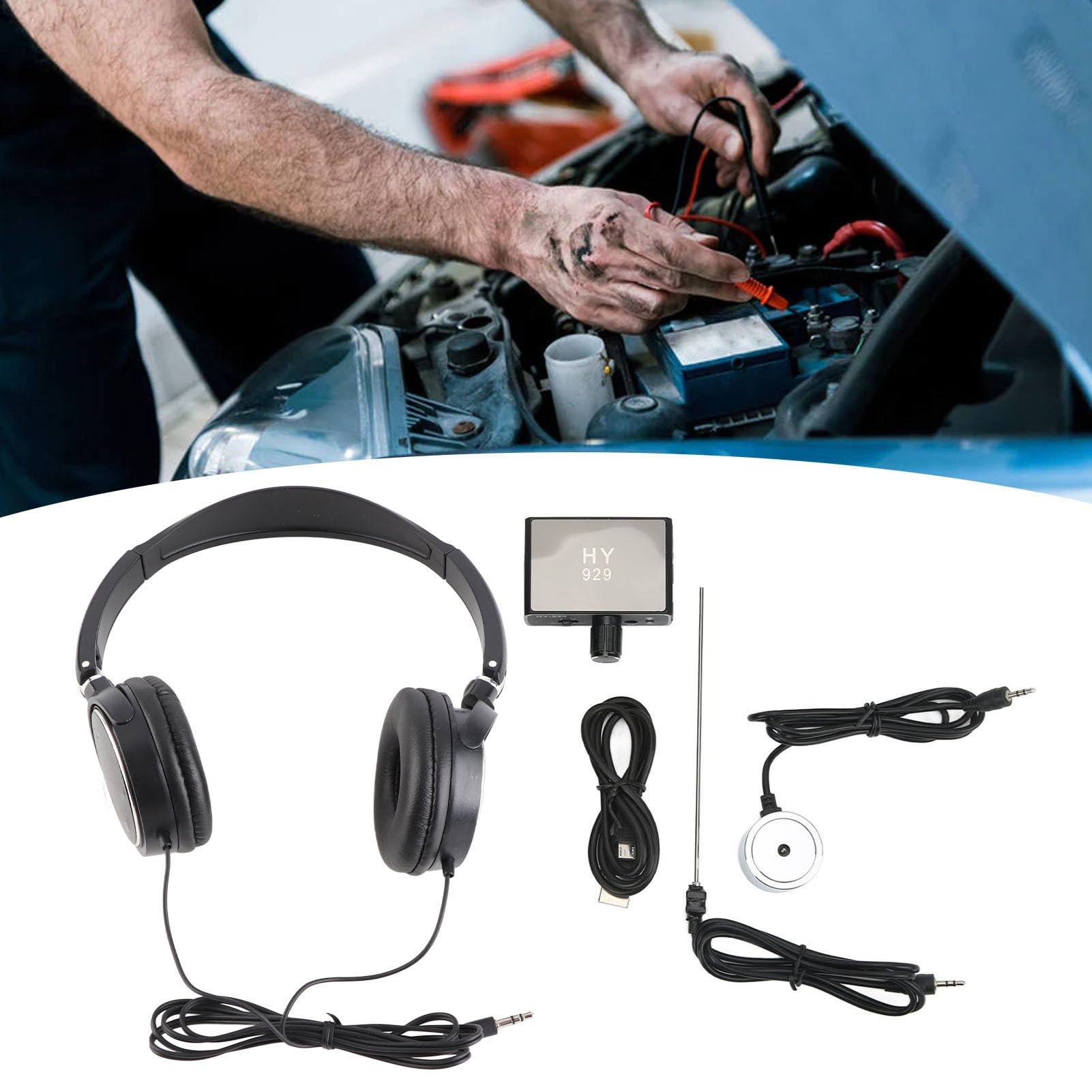 Sonew Monitor de Fugas de Agua, Kit Detector de Fugas de Tuberías de Agua Subterránea, Herramienta Intensificadora de Sonido de Detección de Fugas, con Auriculares