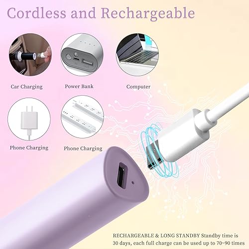 Miniatura 5 de Luz UV para uñas de gel, lámpara UV de mano para uñas de gel, lámpara LED de uñas mini portátil inalámbrica recargable, lámpara de curación flash