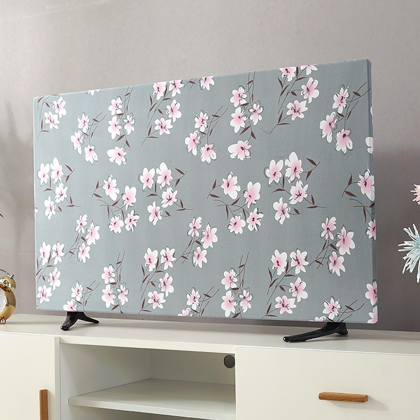 CJBXYBXS Television Dustproof Covers, 19"-70" Universal Protector for Curved Flat Screens, Breathable Landscape Printing Covers for TV/PC Screens, Indoor TV Covers (Color : Color3, Size : 24in)