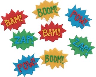 Edible Cupcake Decorations, Super Hero Comic Book Action Words, Edible K...