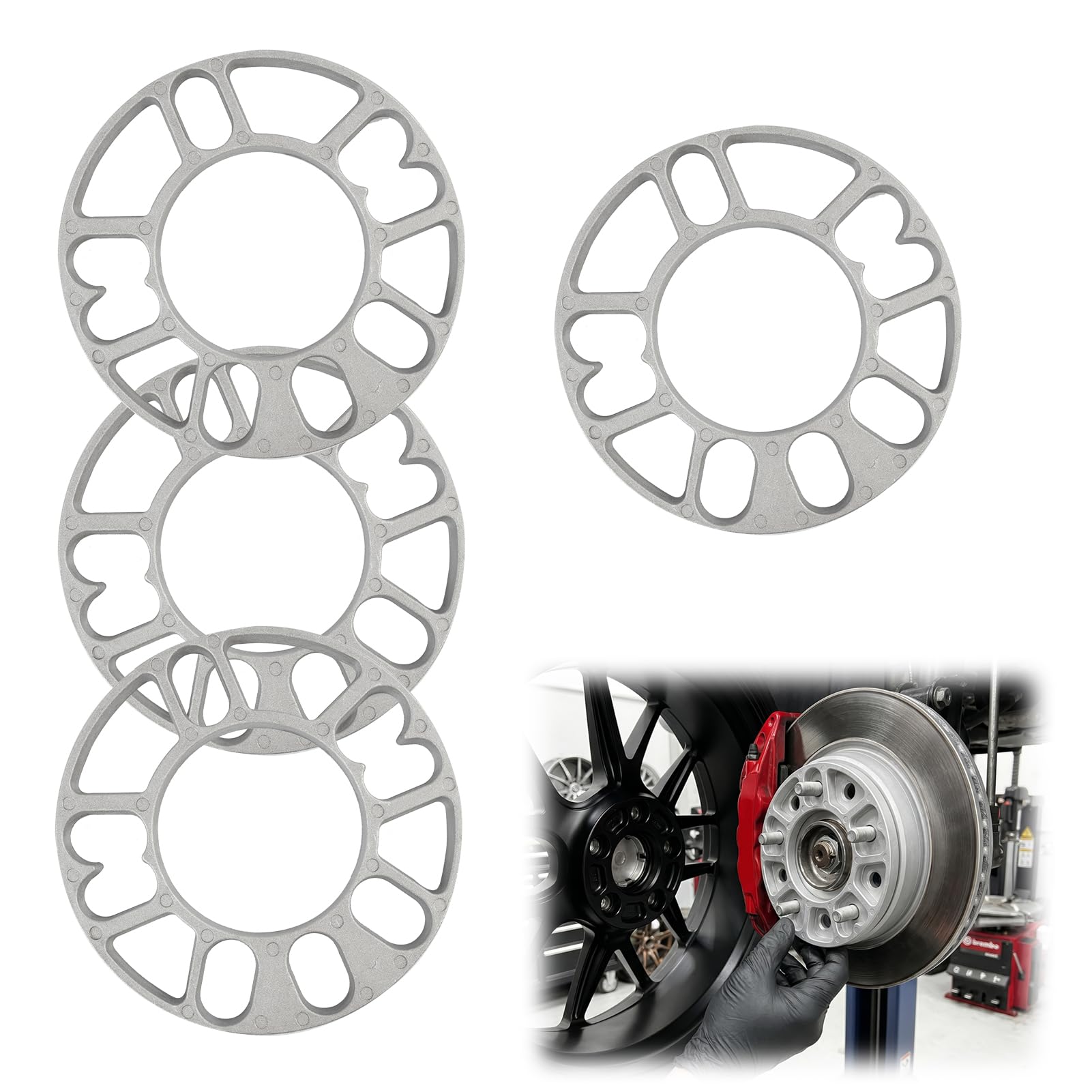 4 PCS Entretoises pour Jantes, Cales D'espacement de Roue, Accessoires Auto En Alliage D'aluminium 3mm, Universelles pour 4 Et 5 Trous pour Élargir Le Véhicule Et Améliorer La Stabilité (10mm)