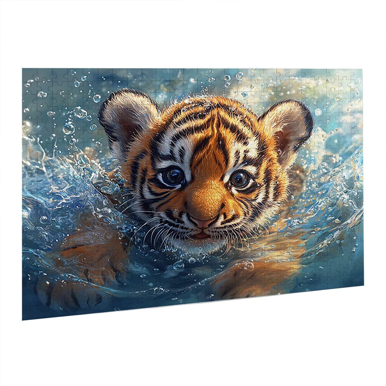 Jigsaw Puzzle, 1000 Pezzi Puzzle Classici, Animali Puzzle Rilassamento Intelligence, Mpossibile Difficile Puzzle Impegnativo per Adulti Puzzle Gioco Familiare, Regalo per Amore Amico Tigre fr0-923