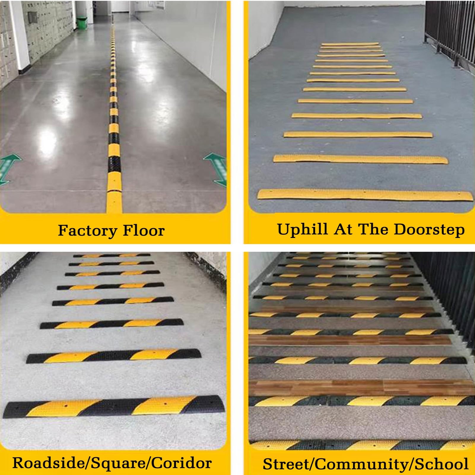 Paraurti in Gomma per la Protezione dalla velocità dei Veicoli, barriera di Sicurezza Stradale Portatile ad Alta visibilità con Striscia Gialla Riflettente per parcheggi.