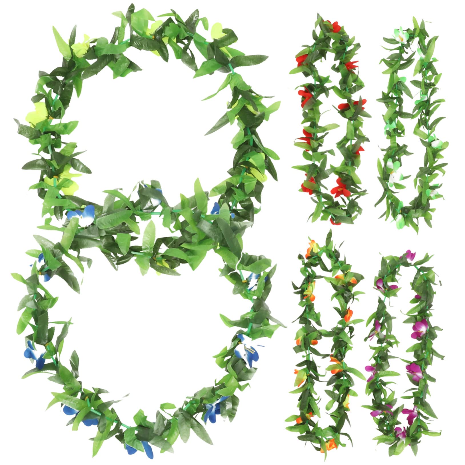 12 STK Hawaiianische Lei blumengirlande künstlich künstliche blumengirlande Hawaii-Partyzubehör Luau-Leis hawaiianische Strandparty-Dekoration Strandgirlande Polyester PRETYZOOM