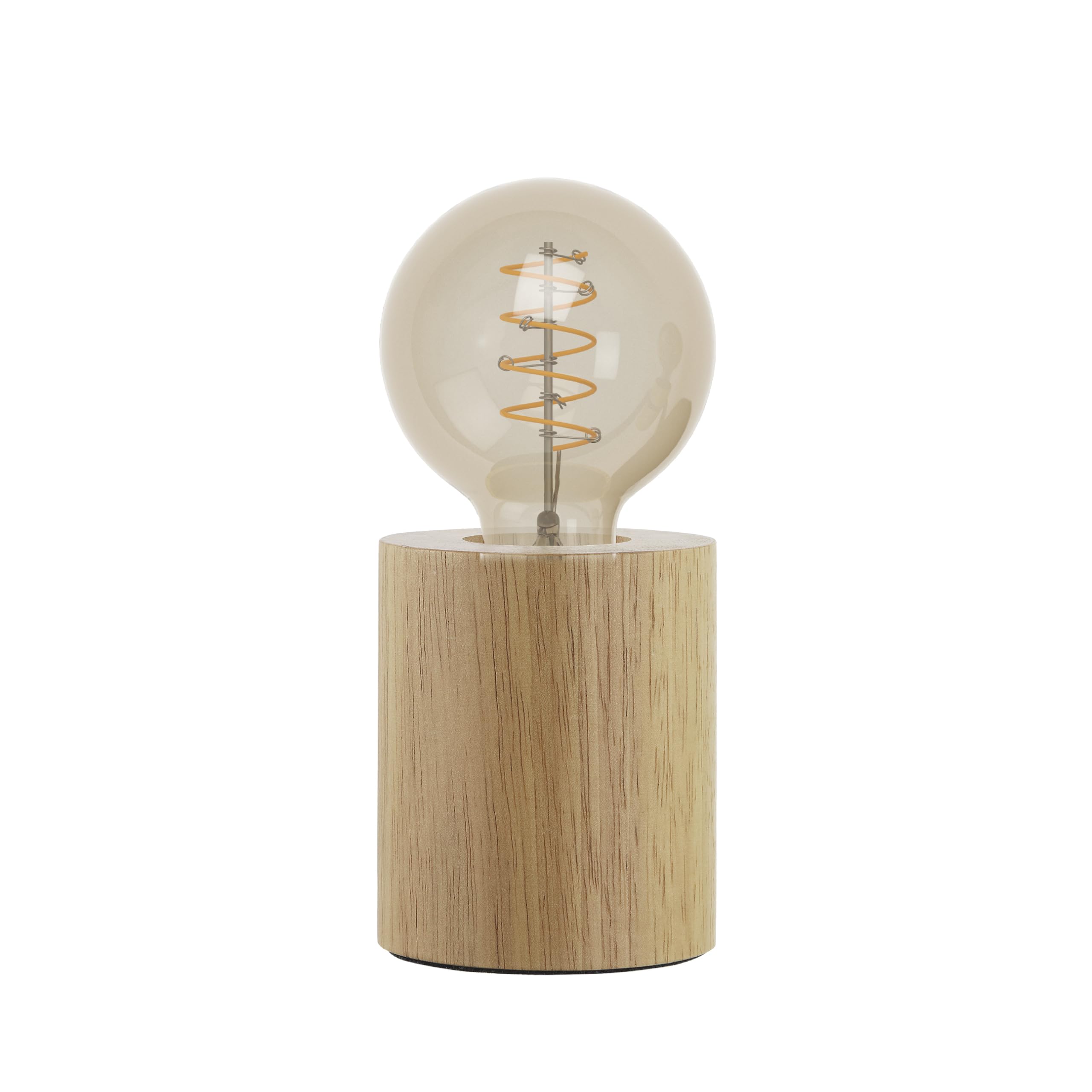 Eglo Table lamp Turialdo, Vintage Bedside lamp, Living Room and Bedroom Lighting, Natural Wood, FSC Certified, lamp with Switch, E27 Socket