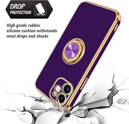 Miniatura 7 de Funda para iPhone 11, funda para iPhone 11, delgada funda protectora con soporte de anillo de goma suave, híbrida, a prueba de golpes, protección