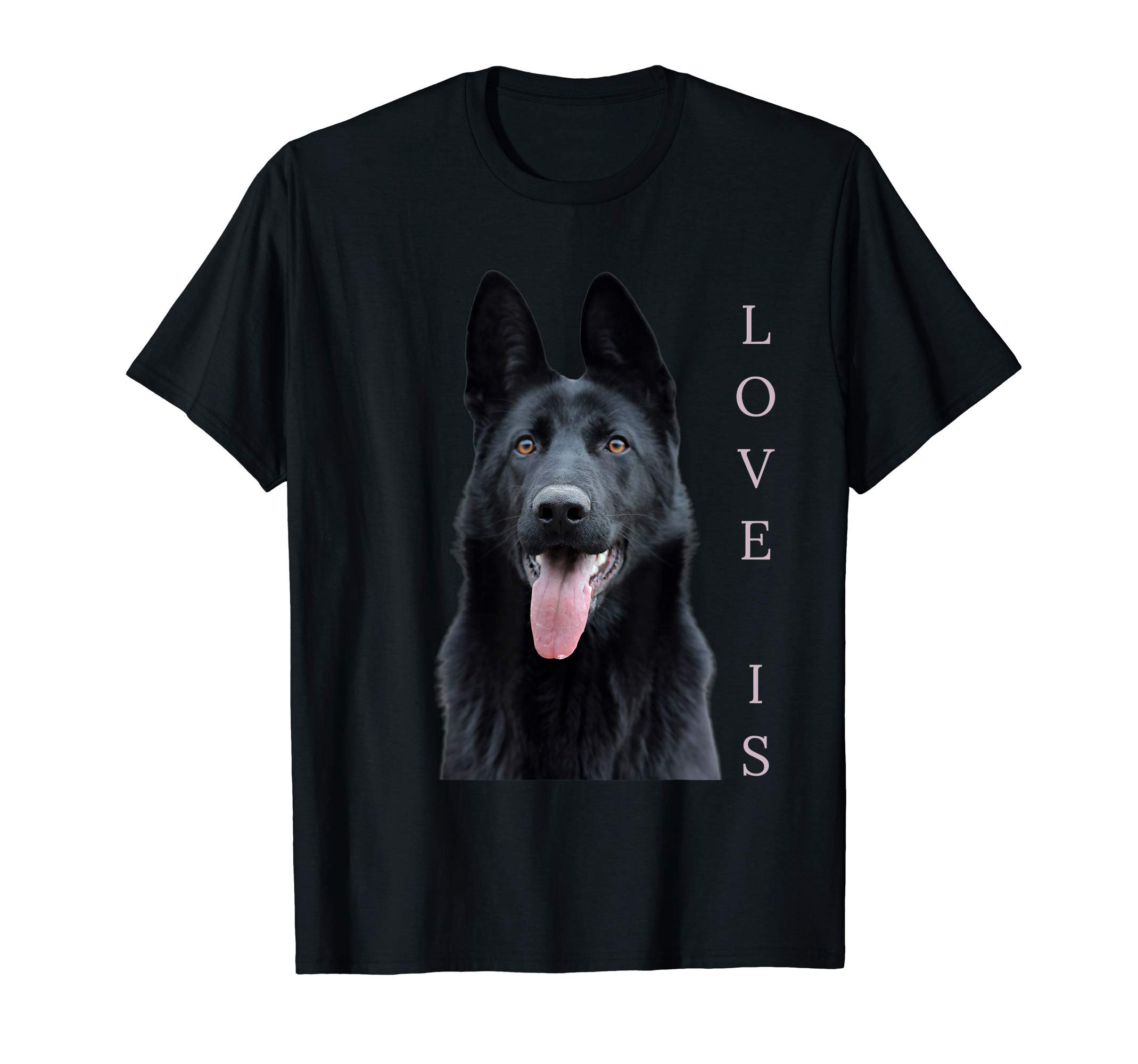 Love Is Shepherd ShirtsBlack German Shepherd Shepard Dog Mom Dad Love T-ShirtOEKO-TEX STANDARD 100