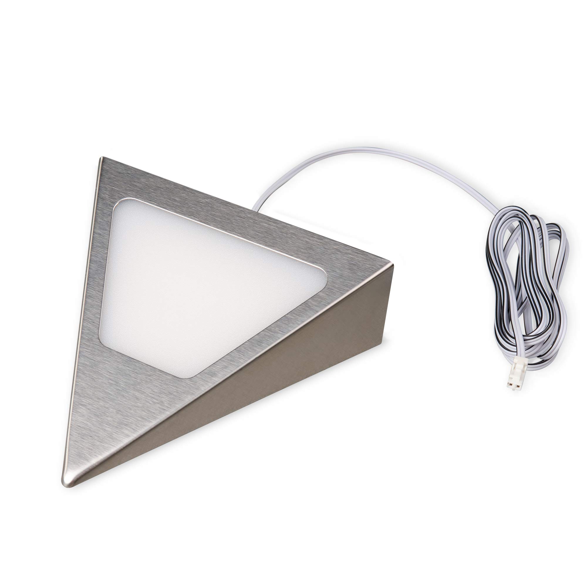 kalb | LED Unterbauleuchten Dreieck mit Sensor - Dimmer Einbaustrahler Einbauspot Edelstahl gebürstet, Auswahl:3er Set warmweiss
