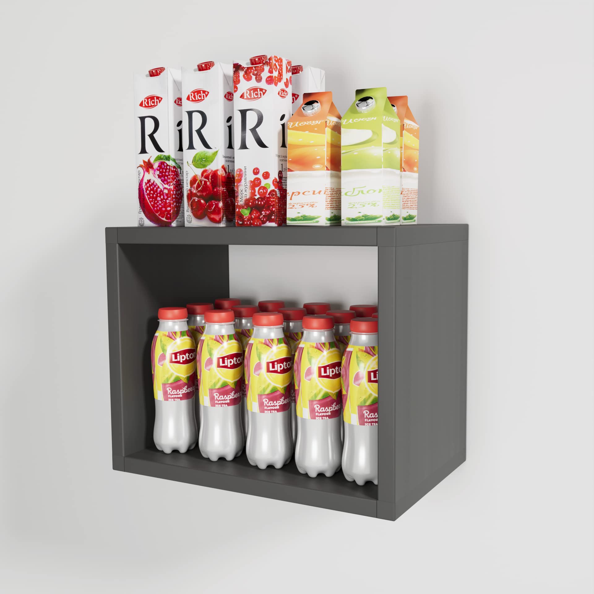 BAFAT Floating Wall Cube Shelf,Deep in 9.45" Large Floating Bookshelf,Box Shelf for Wall, Square Wall Corner Shelves,Cubbies Storage Organizer for Bedroom,Bathroom, Living Room, Kitchen,Office(Grey)