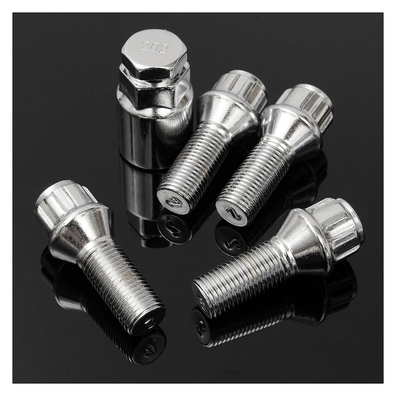 Kit De 4 Boulons De Roue Verrouillables GIONAR - Sécurité M14x1.5mm Pour Audi, VW