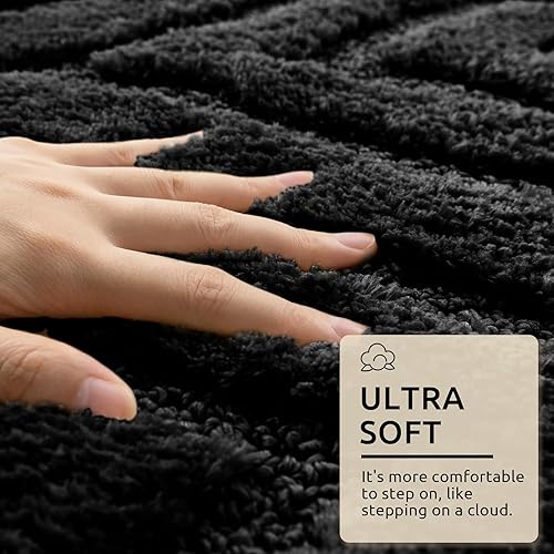 Miniatura 4 de DEXDE Alfombras de baño de 24 x 60 pulgadas, antideslizantes, suaves, lavables, grandes alfombras de baño para baño, dormitorio, pasillo, cocina,