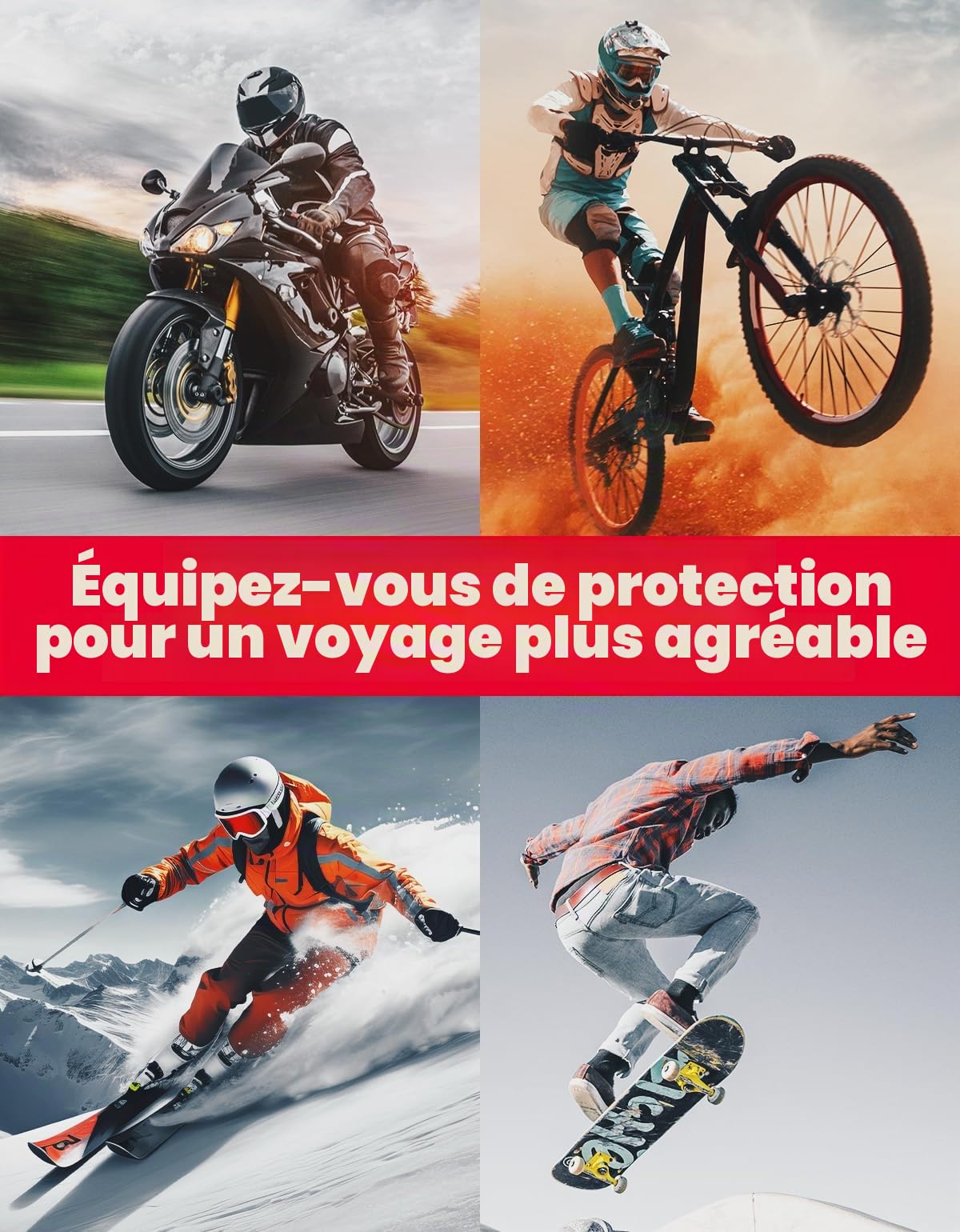 KEMIMOTO CE-2 Protection Moto 5 Pièces, Dorsale Moto,Protection des Épaules et Protection des Coudes, Coques Amortisseurs pour Veste Moto, Cross et VTT, Unisexe Adulte