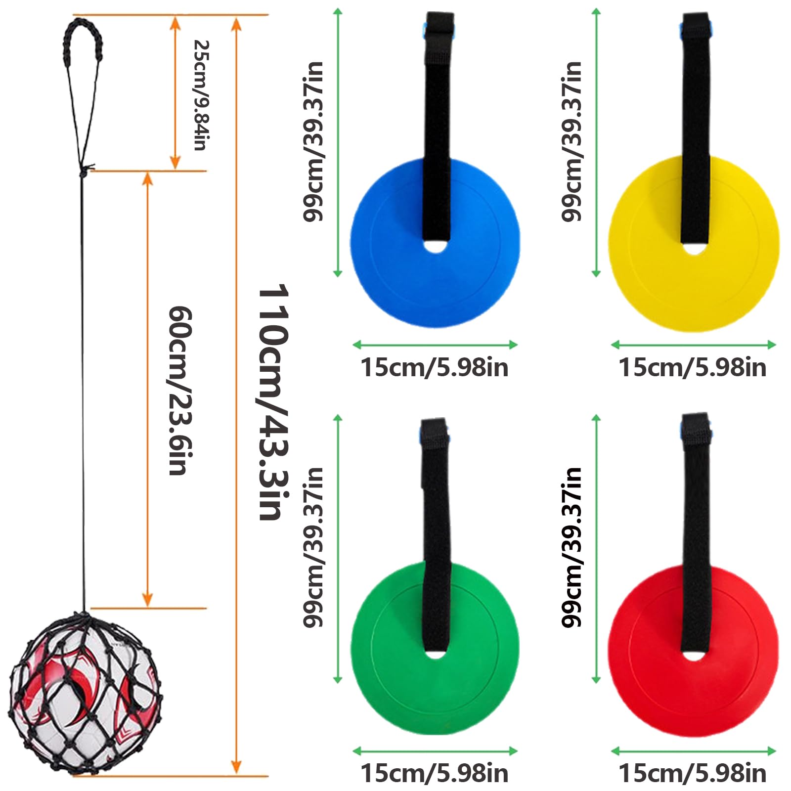 Lot de 5 cibles de but de football pour but de football, filet de cible, avec entraîneur de football, hockey, baseball, précision de tir, amélioration de la vitesse d'agilité