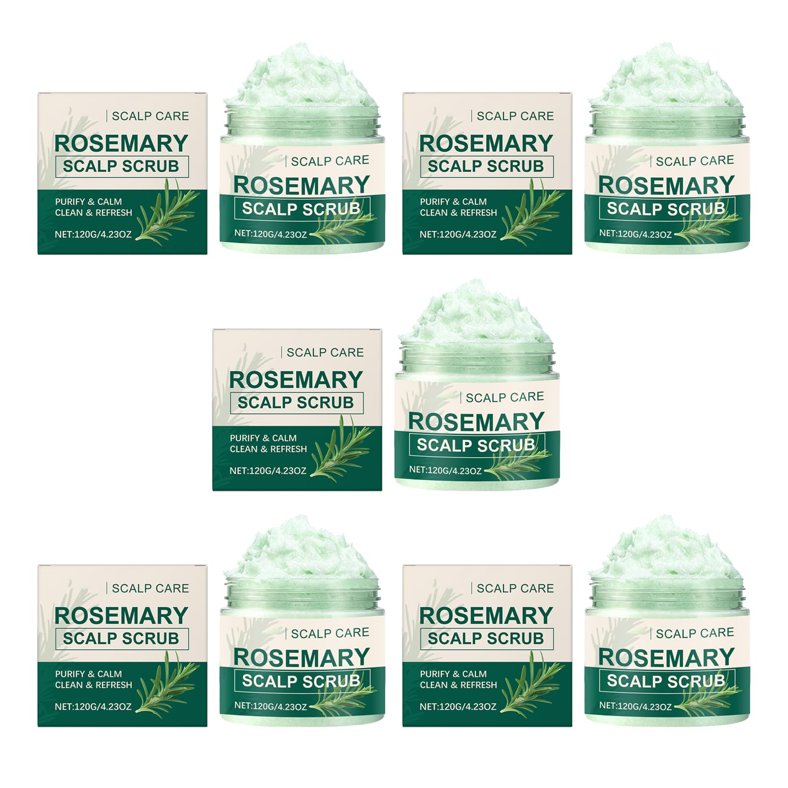 Rosmarin-Kopfhautpeeling – Tiefenreinigendes Kopfhautpeeling gegen Schuppen und fettige Kopfhaut, 120 g, leichtes Haarpeeling für alle Haartypen, mit Rosmarinöl (5)