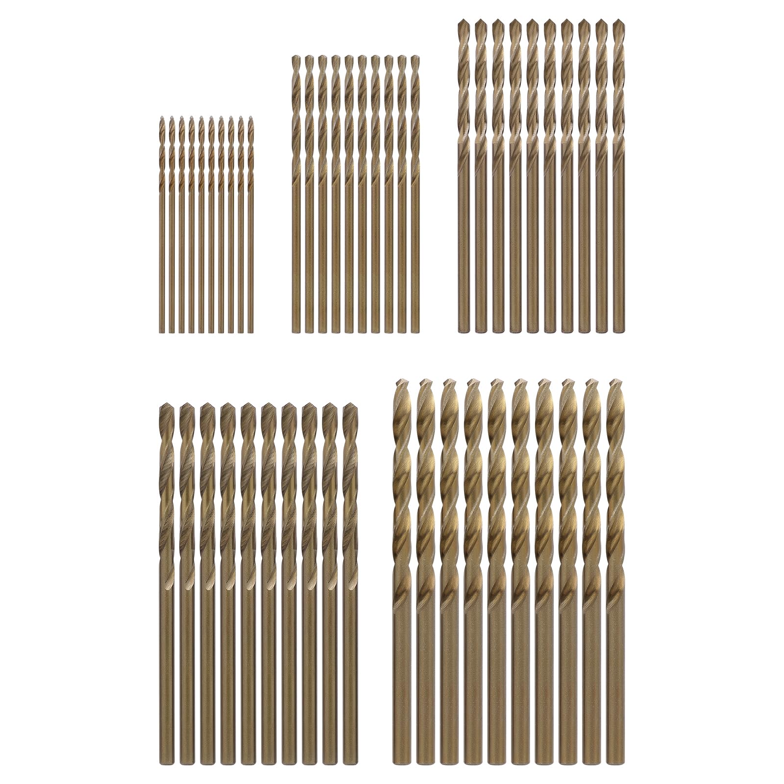 FyMosem 50Pcs HSS CO Mini Twist Bits, M35 Cobalt Twist Drill Bit Set 1-3mm