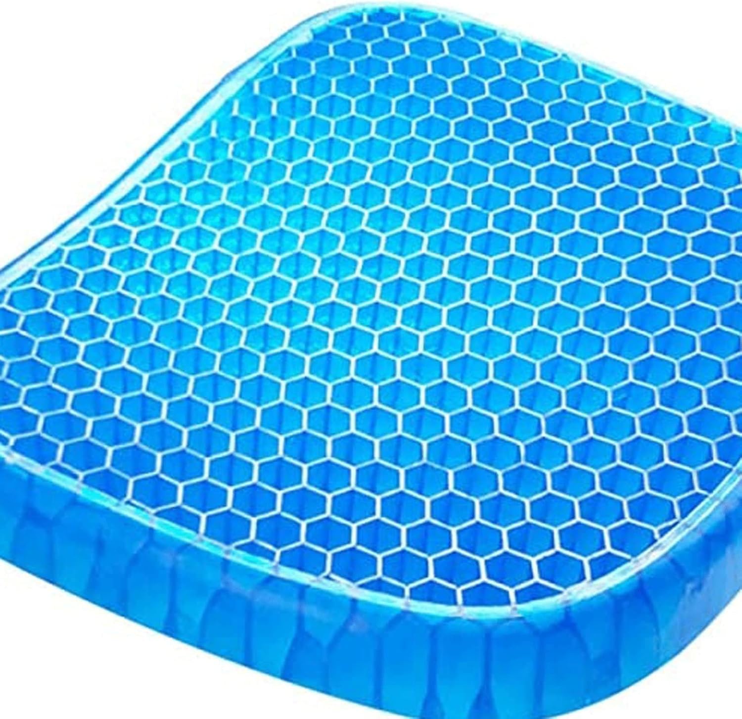 Honeycomb Gel Seat Cushion, TPE Silicone Cooling Pad with Breathable Honeycomb Structure, Pressure Relief and Comfort for Office Chair, Car, Home – Ergonomic Blue Massage Seat Mat